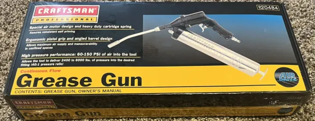 Craftsman Continuous Flow Grease Gun 920484 NEW In Sealed Plastic w/ Receipt/Bag