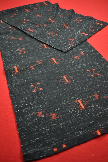 Vintage Japanese Kimono Fabric Wool Antique Boro Kusakizome Woven 55.5"/LZ52/105