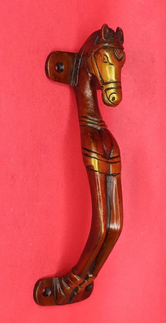 Horse Shape Victorian Style Handmade Brass Window Drawer Door Pull Handle Knob