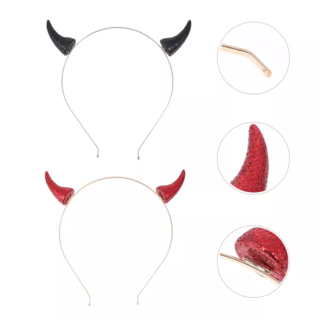 Devil Horn Headbands Halloween Costume Accessories (2pcs)-BA