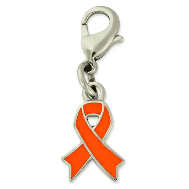 PinMart's Orange Awareness Ribbon Enamel Charm