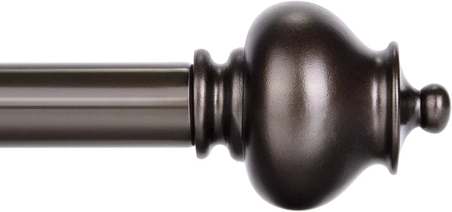 SZXIMU Curtain Rod 1 Inch Single Drapery Rods for Windows with Gourd Finials, 72