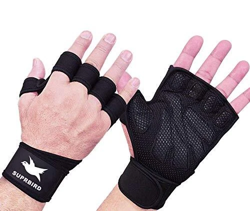 SUPRBIRD Gants Cross-fit Manique de Musculation - Protège de Poignets, Mains - P