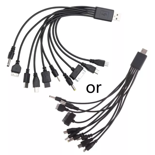 Multi Plug USB Phone Charger Cable 10 in 1 USB Cable Multi-port Universal