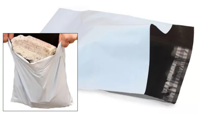 WHITE Mailing Mail Bags Strong Packaging Postal Polythene Plastic UK ALL SIZES