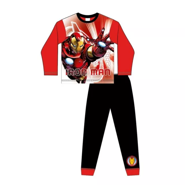 Boys Official Marvel Iron Man Pyjamas Pajamas Pjs Kids Children's Age 5 6 8 10