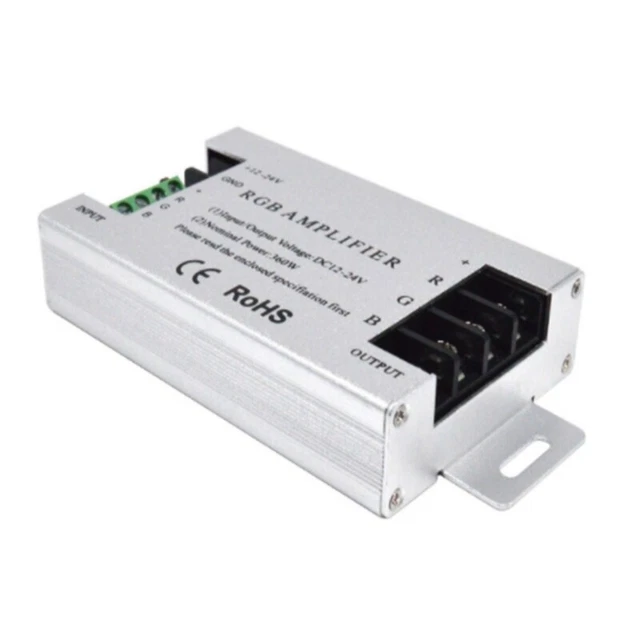 Controller Amplificatore LED 360W RGB DC12V-24V 30A Guscio Alluminio per RGB 5050 L7W7
