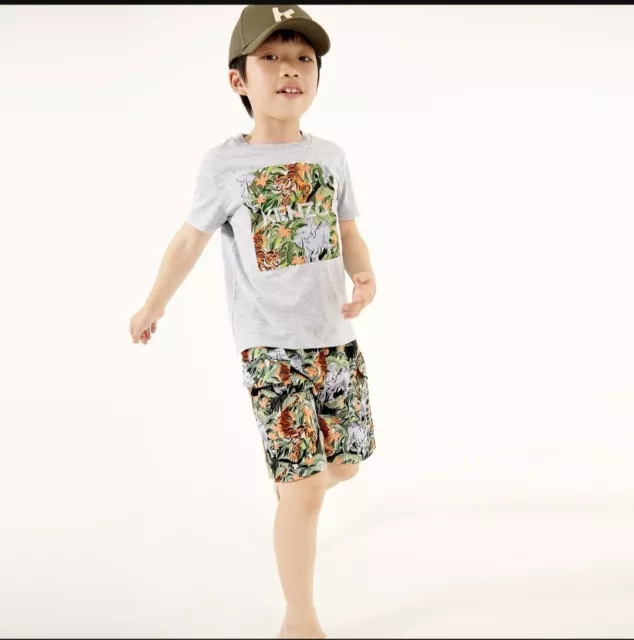 Kenzo kids/boys/teenage grey Animal t-shirt Y2k Logo Tiger Elephant