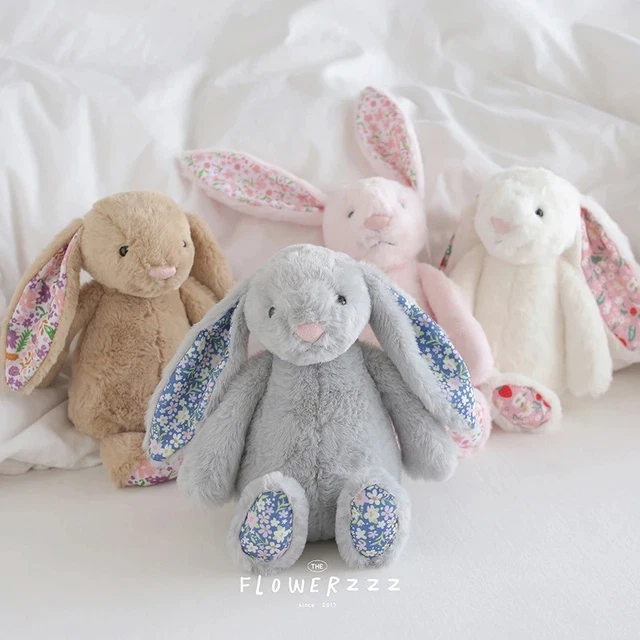 Jellycat Rabbit Decor RABBIT PLUSH TOY Jellycat Bonnie Cute Floral Ear Bunny Soft Doll Decor ...