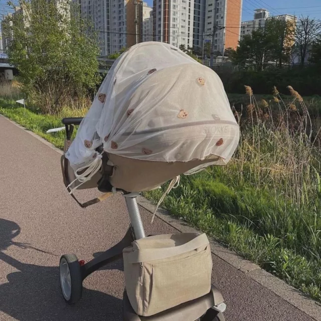 Sun-Protective Net for Pram Baby Stroller Breathable Mesh Cover Net