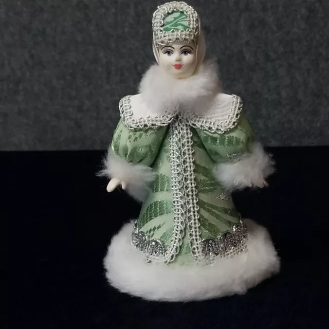 Russian Cone Doll Hand Painted, AUTHENTIC Porcelain Face and Hands Winter Outfit