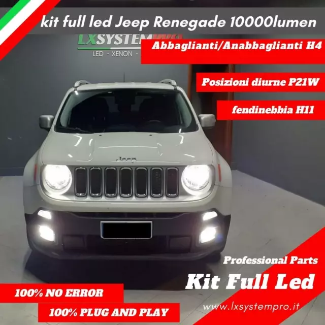 kit full Led Jeep Renegade 10000lumen 6000kelvin bianche PLUG AND PLAY