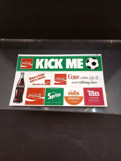 Vintage Coca Cola Kick Me Sticker Sheet Tab Orange Fanta & Sprite