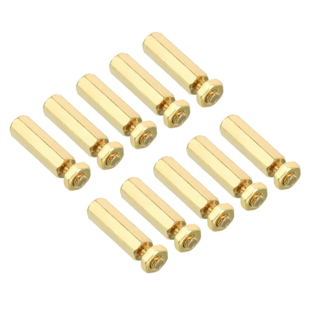20mm+6mm M4 Standoff Screws 80 Pack Brass Hex PCB Standoffs Nuts Gold Tone