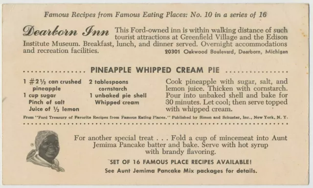 Pineapple Whipped Cream Pie, Dearborn Inn, Dearborn, Michigan