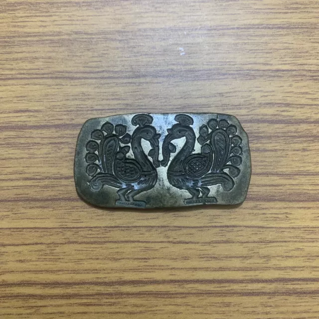 Old antique bell metal jewellery stamp die or seal peacock design Rarest