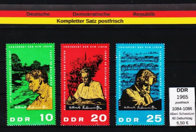 DDR 1965 MiNr: 1084-1086 postfrischer Satz Albert Schweitzer