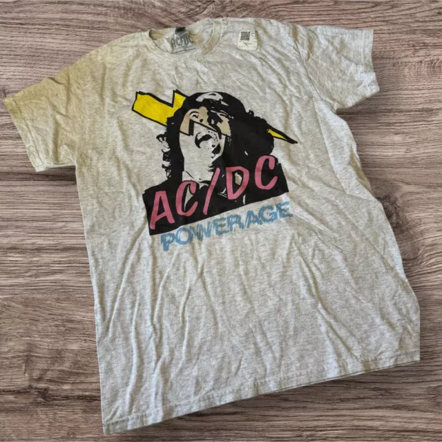 Gildan AC/DC Powerage 1978 Concert Tour Graphic T-Shirt Women's Gray Size Medium