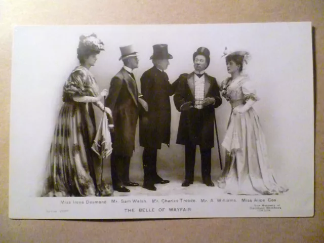 WW1 Theatre Postcard Irene/Sam/Charies/A.William & Alice-The Belle of Mayfair