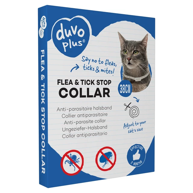 Duvo + Pulgas Y Garrapatas Stop Ungeziefer-Halsband Gato, Nuevo