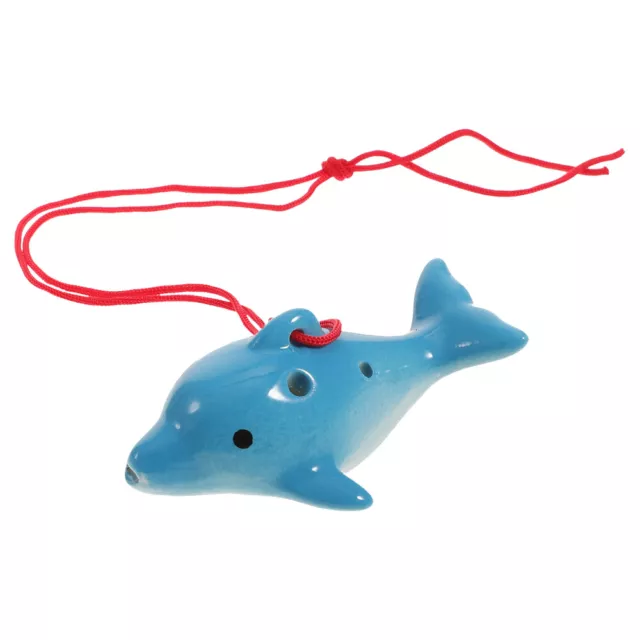 Ceramic 6-holes Ocarina Chinese Xun Instrument Music Travel Student Dolphin