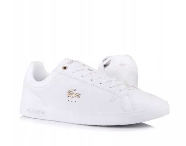 Lacoste Mens White Casual Leather Trainers Graduate Pro Sneakers - Size 11