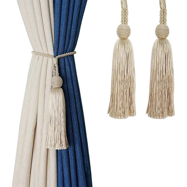 HIASTRA Durable Curtain Tie Back Tassel Rope Holdbacks Handmake Window Gift 2PCS