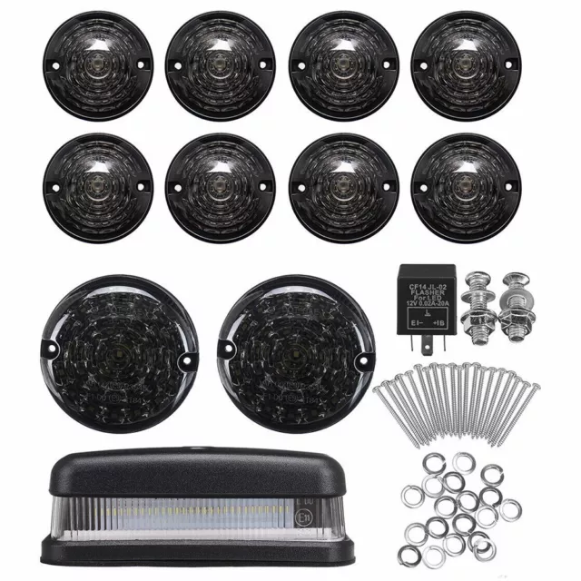 11Pcs Lamps For Land Rover Defender Led Deluxe Smoke Upgrade Fog Light Kits