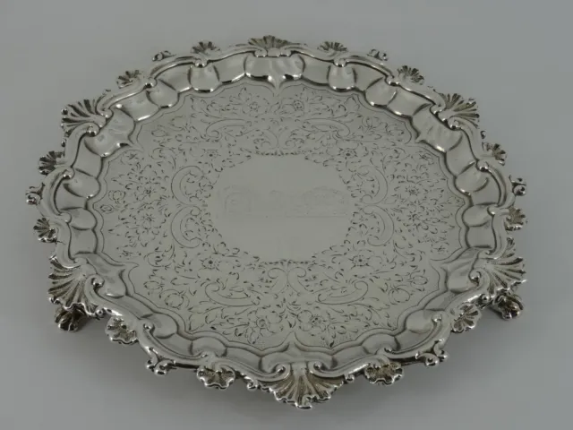 Antique George Iv Solid Sterling Silver Salver Waiter By Paul Storr London 1824