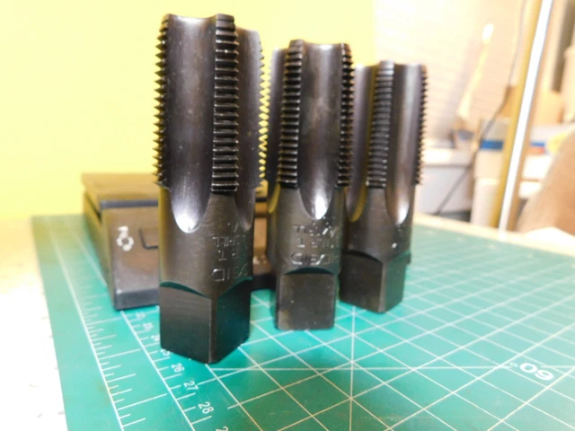 3-Ridgid 1" Pipe Tap NPT Flat Bottom Threading Taps