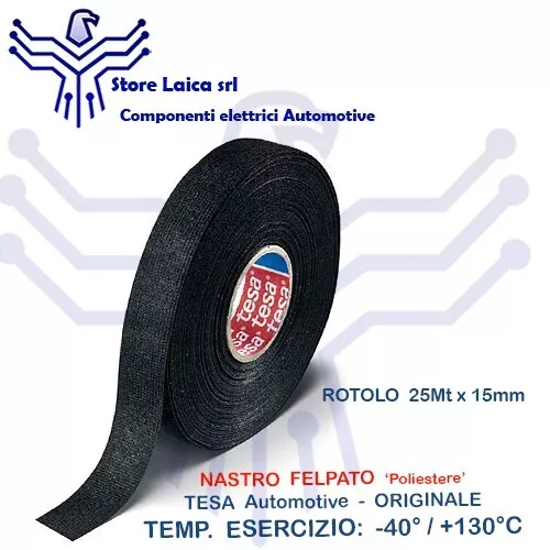 Nastro Isolante Felpato Automotive Alta Temp. Antivibrante Auto Moto Nautica 1Pz