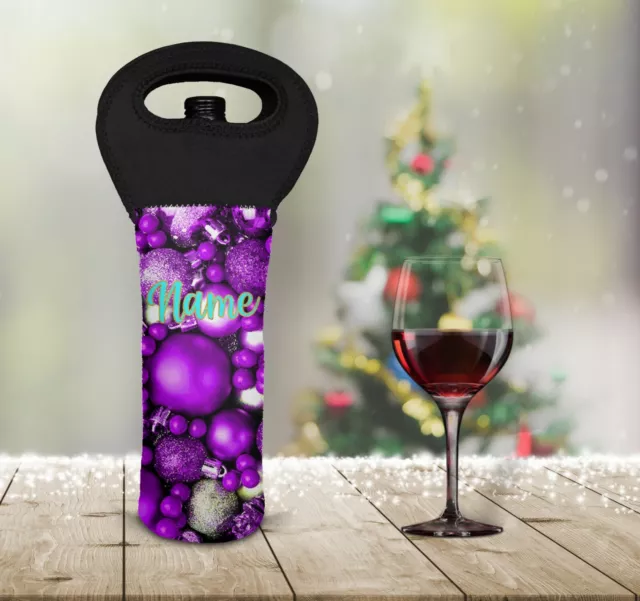 Personalised Christmas Wine Bottle Cooler Carry Bag