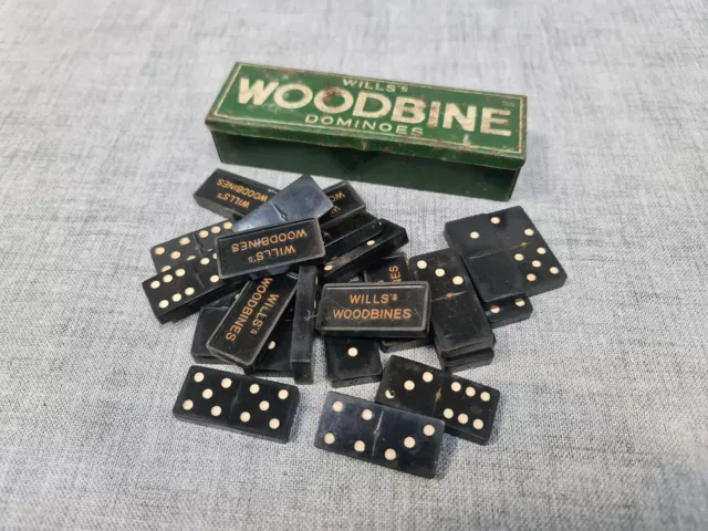 Vintage Wills Woodbine Dominoes & Tin