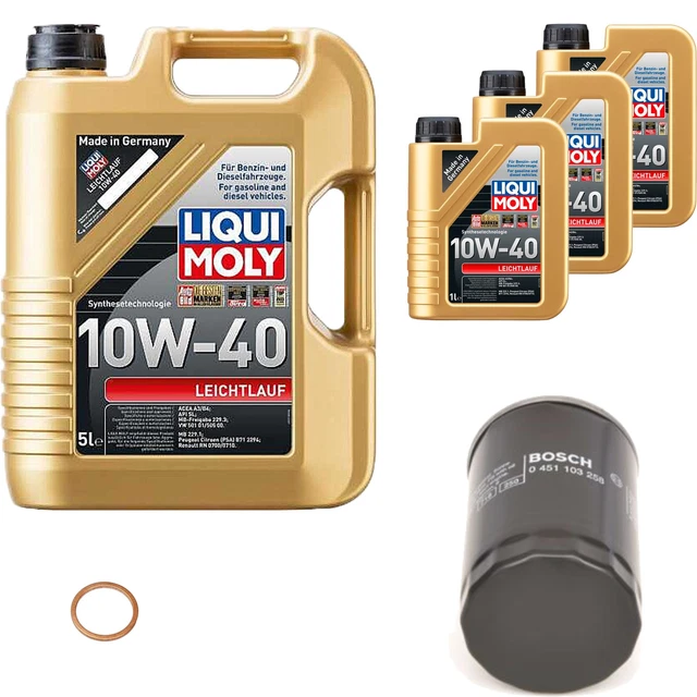 Filtro olio Bosch 8 L Liqui Moly funzionamento leggero 10 W-40 per Chrysler Voyager IV 2.8 CRD