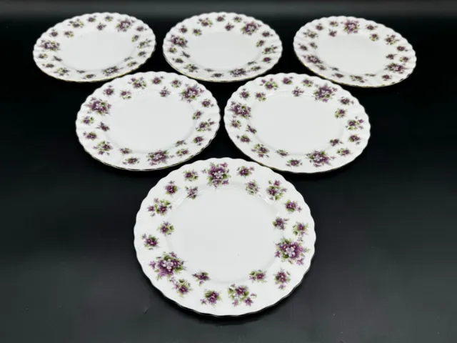 Royal Albert Sweet Violets 6" Bread Butter Plates(Set of 6) Bone China England