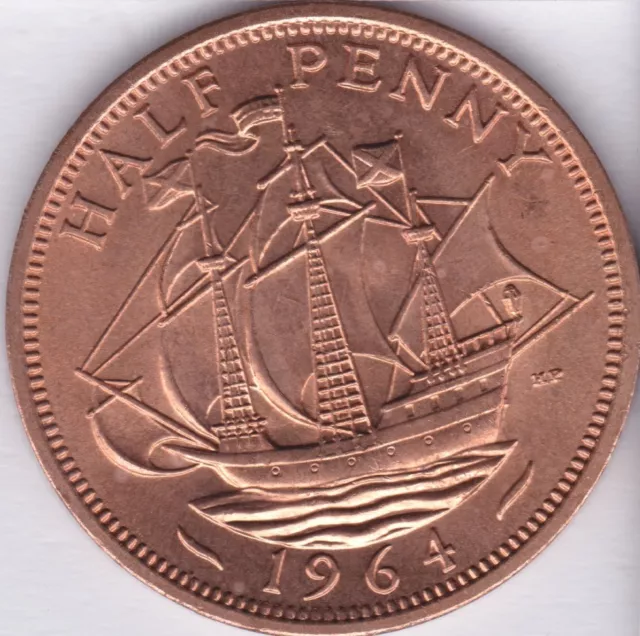 1964 UNCIRCULATED 1/2p Half Penny Coin British