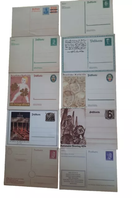Konvolut  10 alte Vordruck Postkarten der Deutschen Reichspost