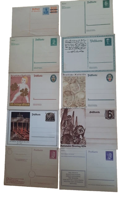 Konvolut  10 alte Vordruck Postkarten der Deutschen Reichspost