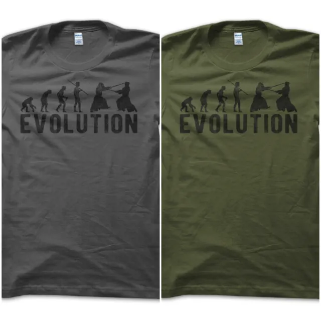 T-Shirt Maglietta Evolution Kendo Spada Manichino Arti Marziali Vintage Uomo