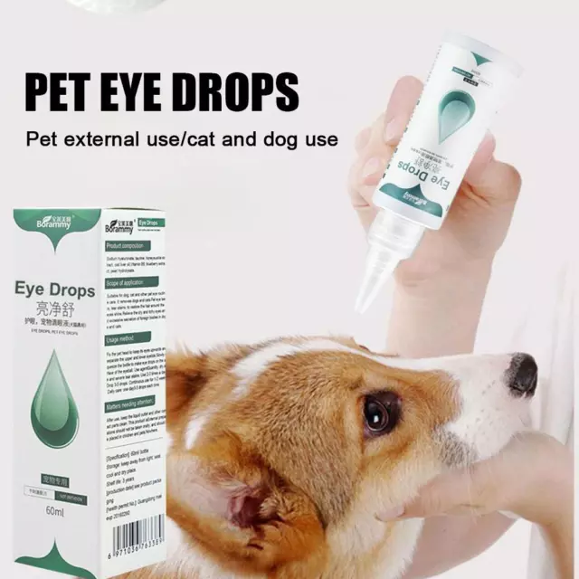 Gotas para los ojos de mascota - Cuidado de los ojos de perro gato mancha antiinflamatoria bactericida V6A4