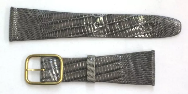 Bracelet/bracelet de montre vintage Bulova Accutron gris conique véritable reptile 22 mm dans son emballage d'origine