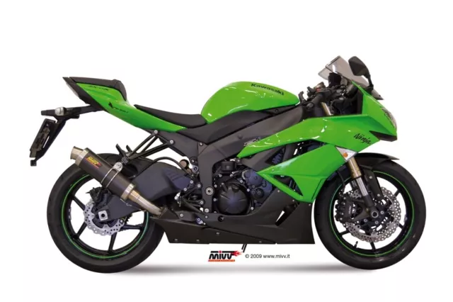 Tubo Escape Para Kawasaki Zx-6 R 2009 > 2016 Mivv Gp Carbono Slip-On