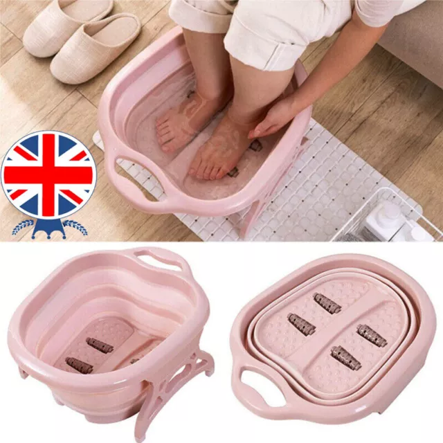 Foot Spa Pedicure Wet Bath Bubble Massage Bucket Feet Therapy Soothing Folding