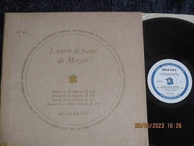 Mega Rare Ed1 Lili Kraus Mozart Les Discophiles Francais Df 97 France Mega Rare Ed1 Lili Kraus Mozart Les Discophiles Francais Df 97 France