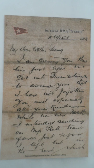1912 RMS TITANIC Memorabilia - Replica Letter Written On Board Titanic ...
