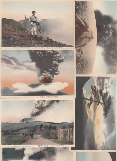 8 Man On Top Of Volcano Asama Shinshu From Karuisawa 9Th Station Japan Postcard