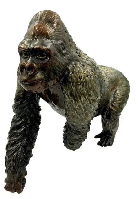 Jay Strongwater Kong Silverback Gorilla Figurine Swarovski No Box #34/350