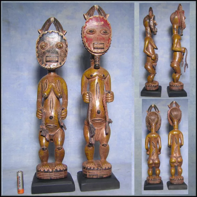 COUPLE BAOULE GOLI  rci AFRICANTIC art premier africain ancien statue africaine