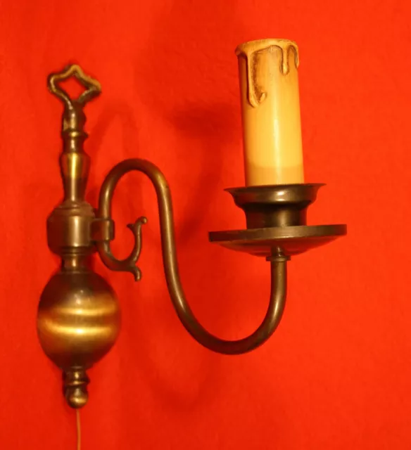 Einarmige Wall Lamp, Bronce/Brass Casing, Leuchterarm 15 CM, Not Moveable
