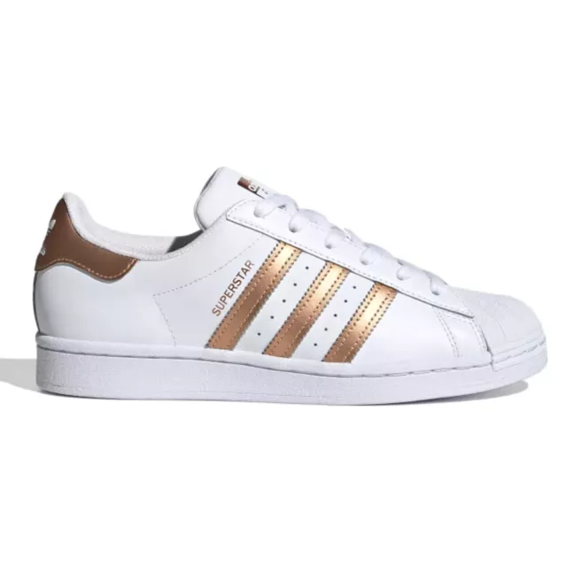 Adidas Superstar Donna 36 37 38 39 40 bianco bronzo scarpe sportive pelle FX7484